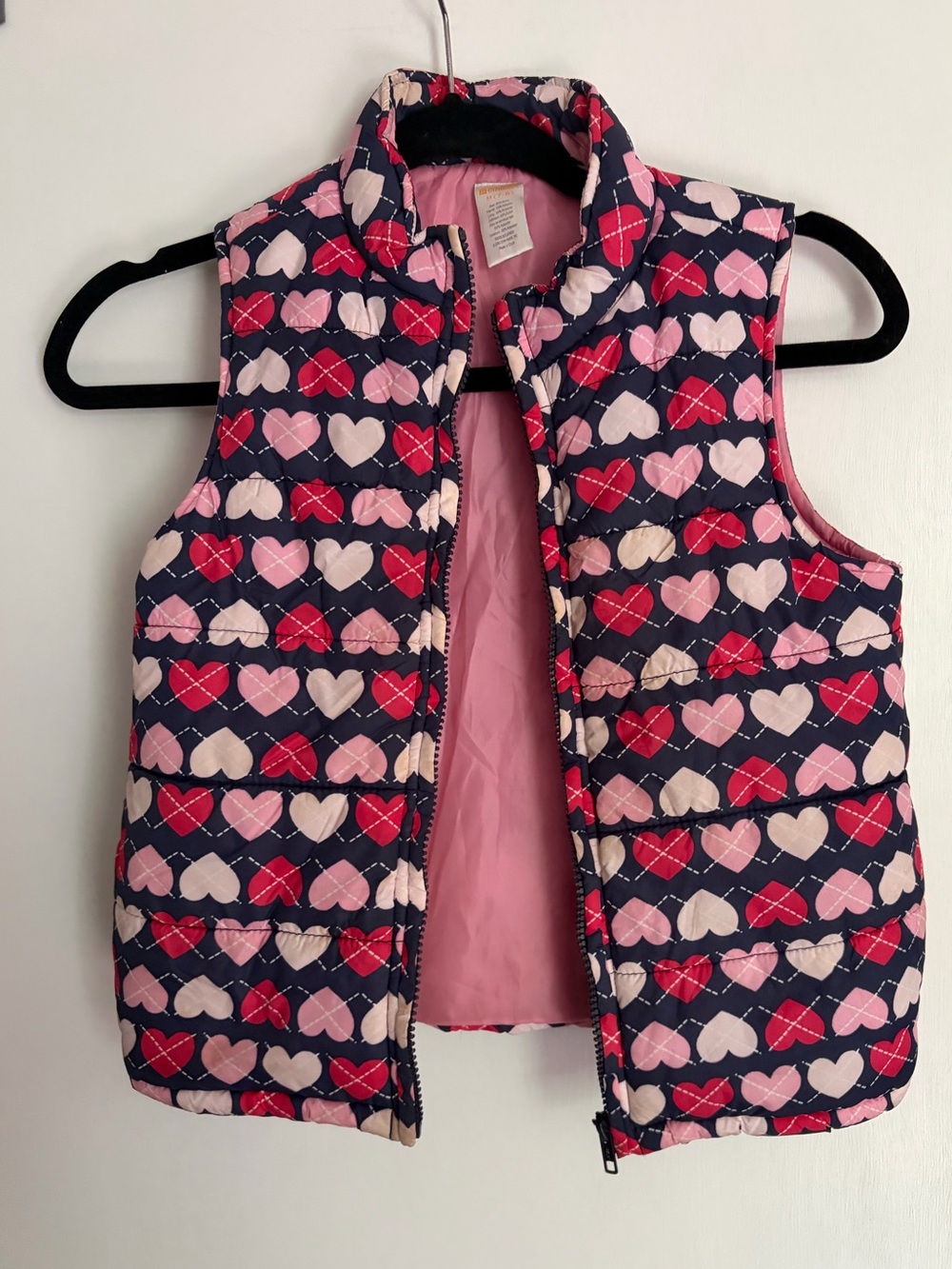 Kids Heart Print Puffer Vest